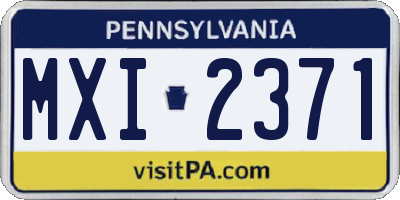 PA license plate MXI2371