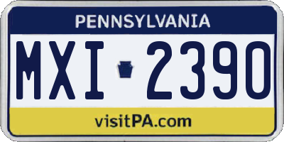 PA license plate MXI2390