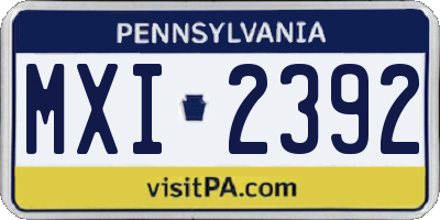 PA license plate MXI2392