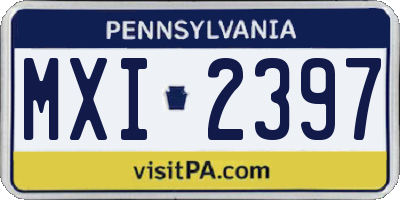 PA license plate MXI2397