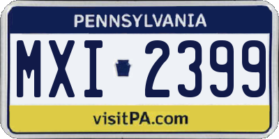 PA license plate MXI2399