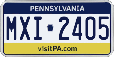 PA license plate MXI2405