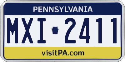 PA license plate MXI2411