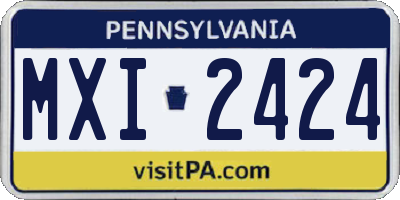PA license plate MXI2424