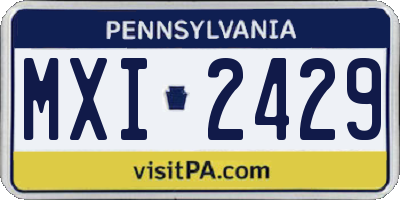 PA license plate MXI2429