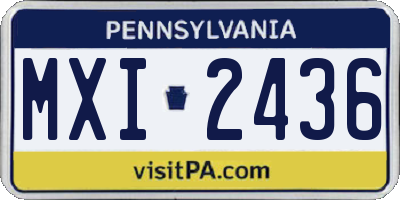 PA license plate MXI2436