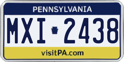 PA license plate MXI2438