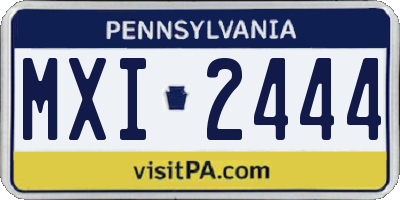 PA license plate MXI2444
