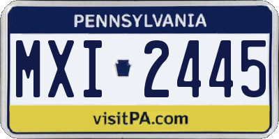 PA license plate MXI2445