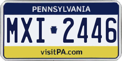 PA license plate MXI2446