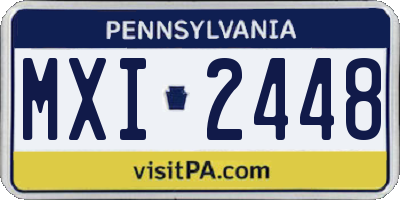 PA license plate MXI2448