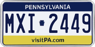 PA license plate MXI2449
