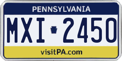 PA license plate MXI2450