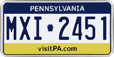 PA license plate MXI2451