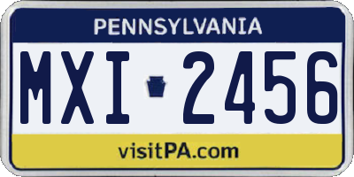 PA license plate MXI2456