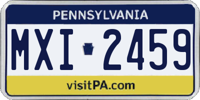 PA license plate MXI2459