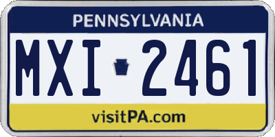 PA license plate MXI2461