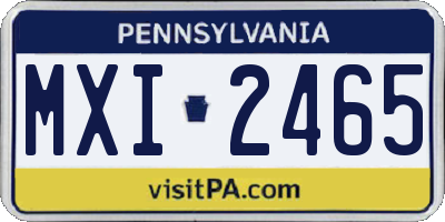 PA license plate MXI2465