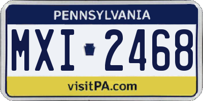 PA license plate MXI2468
