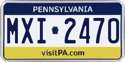 PA license plate MXI2470