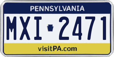 PA license plate MXI2471