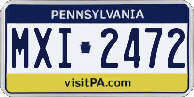 PA license plate MXI2472