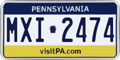 PA license plate MXI2474