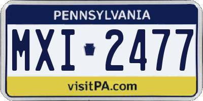 PA license plate MXI2477