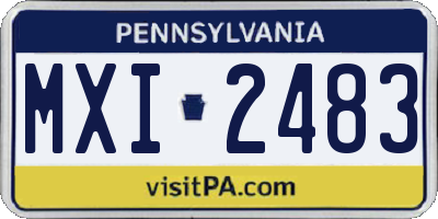 PA license plate MXI2483