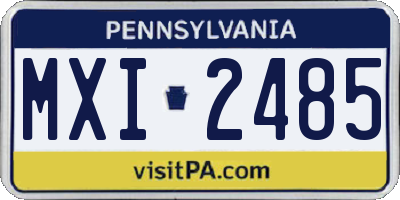 PA license plate MXI2485
