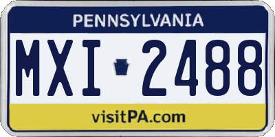 PA license plate MXI2488