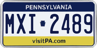 PA license plate MXI2489