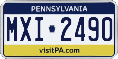 PA license plate MXI2490