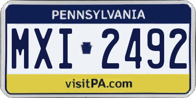 PA license plate MXI2492
