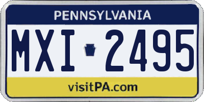 PA license plate MXI2495