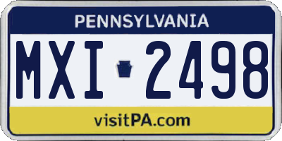 PA license plate MXI2498