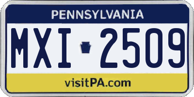 PA license plate MXI2509