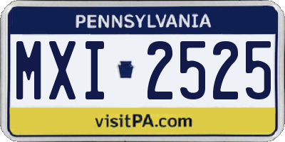 PA license plate MXI2525