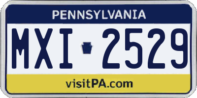 PA license plate MXI2529