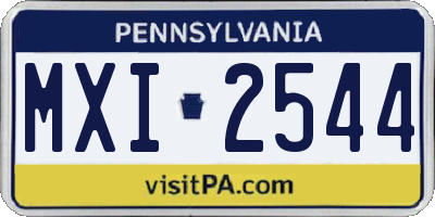 PA license plate MXI2544