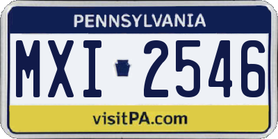 PA license plate MXI2546
