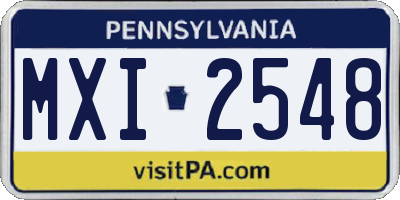 PA license plate MXI2548