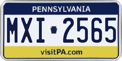 PA license plate MXI2565