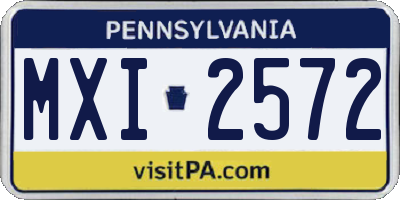PA license plate MXI2572
