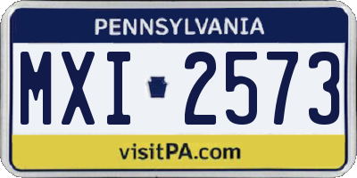 PA license plate MXI2573