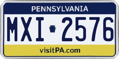 PA license plate MXI2576