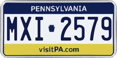 PA license plate MXI2579