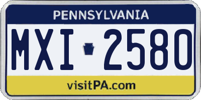 PA license plate MXI2580