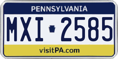 PA license plate MXI2585