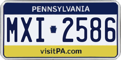 PA license plate MXI2586